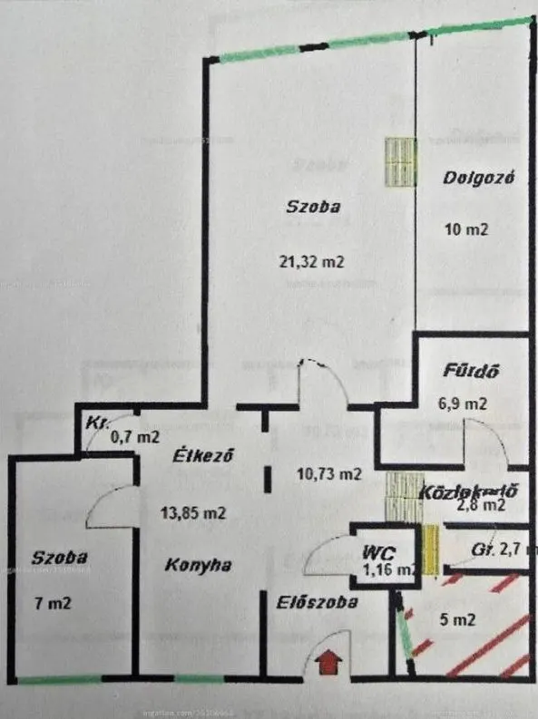 Galériás, karakteres lakás a Mammut mellett – alaprajz – 1. kép